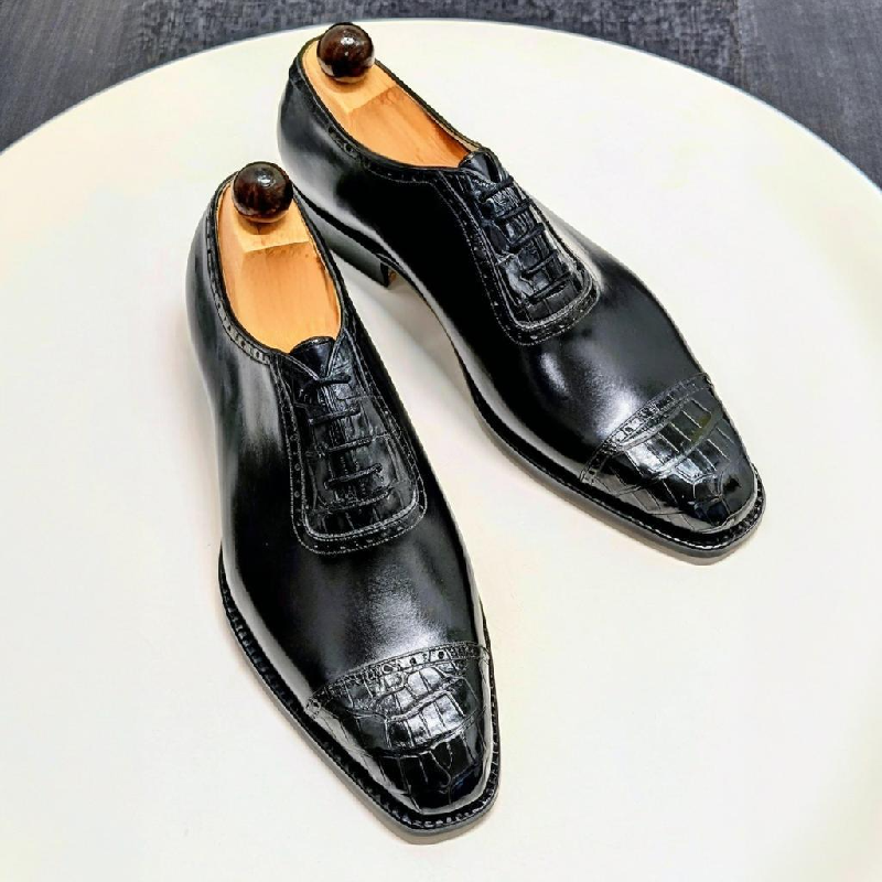 Handmade Crocodile Leather Oxford Dress Shoes