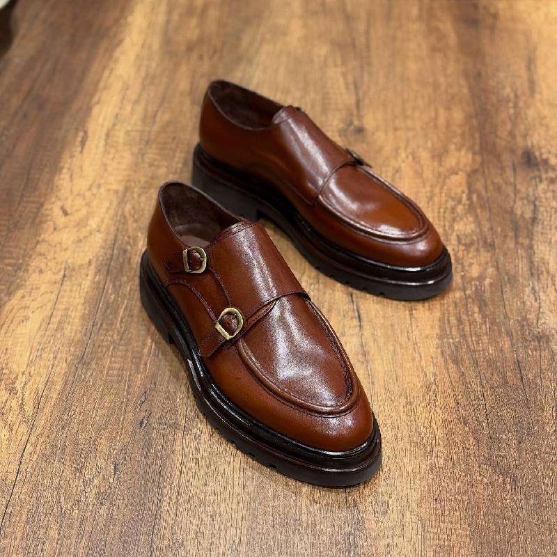 Men's Classic Casual Brown Monks