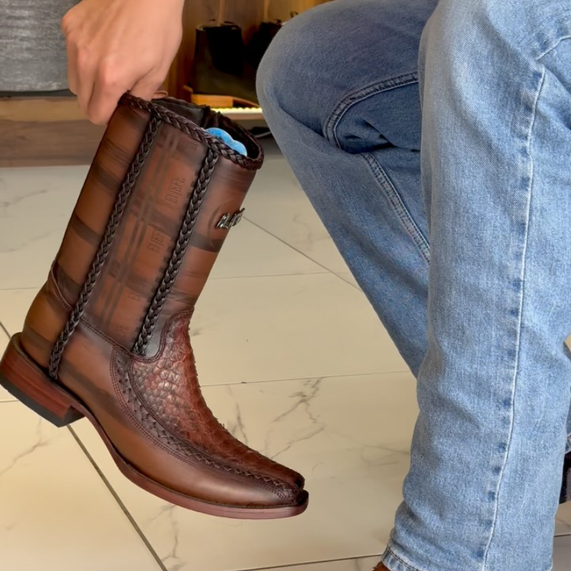 Classic Genuine Leather Western Cowboy Boots