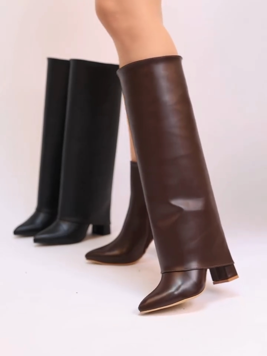Fashionable Genuine Leather Knee-high Boots