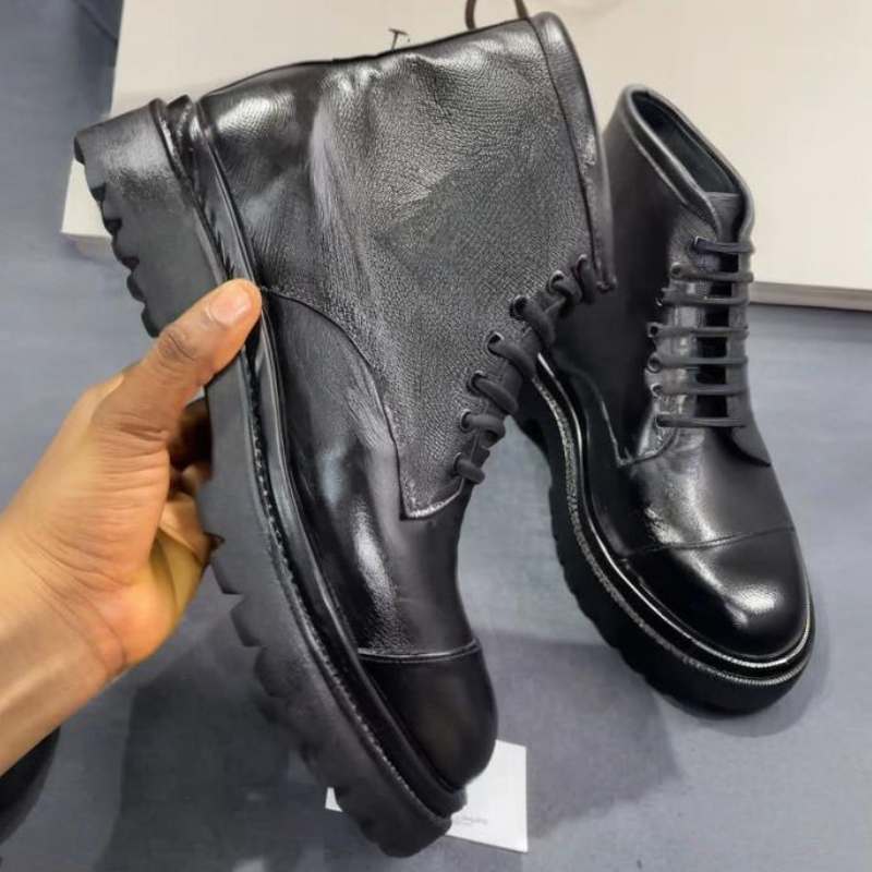 Men's Calfskin High-top Boots