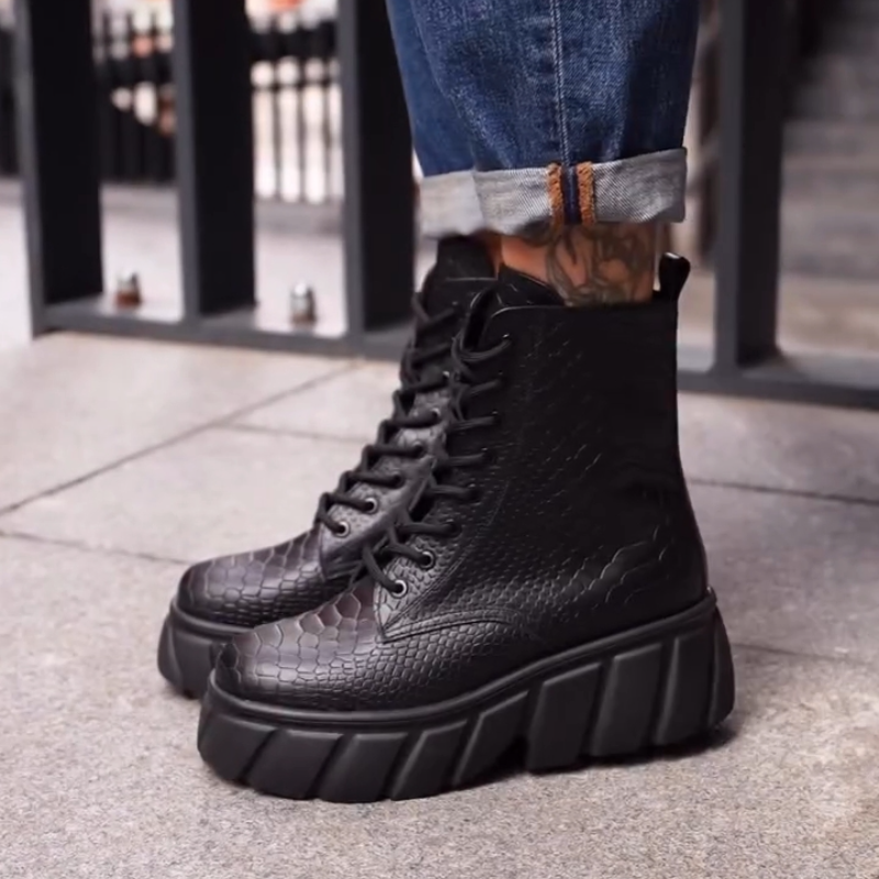 Women's Chunky-Heeled High-Top Boots