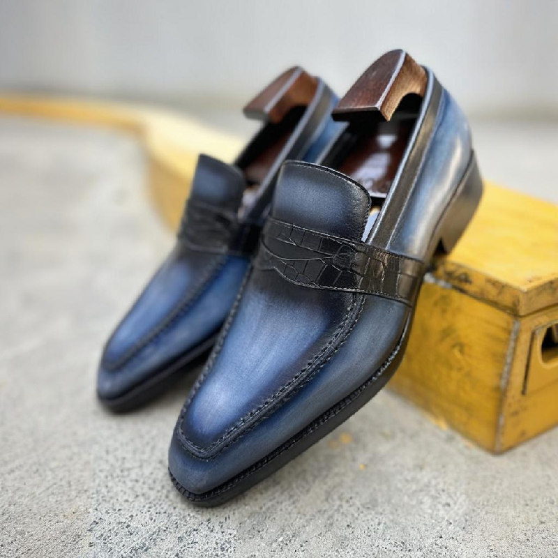 Classic Square Toe Calfskin Loafers