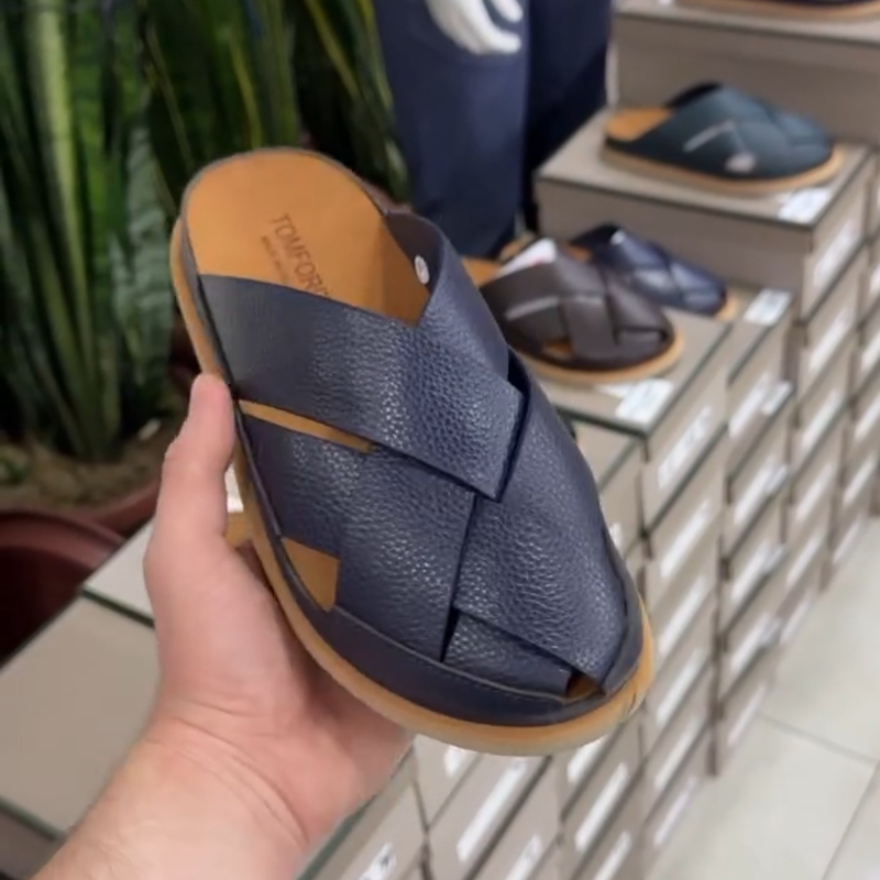Men's Casual Cowhide Cool Half Slippers