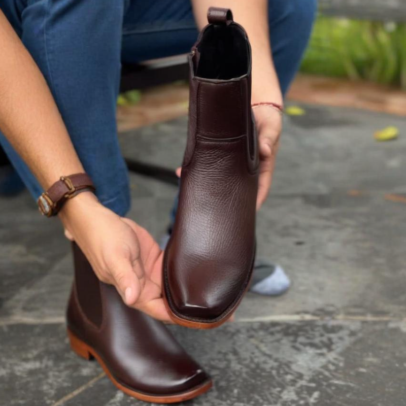 Classic Brown Leather Ankle Boots