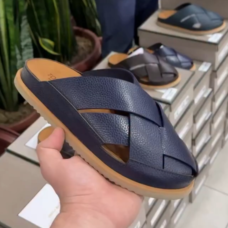 Men's Casual Cowhide Cool Half Slippers