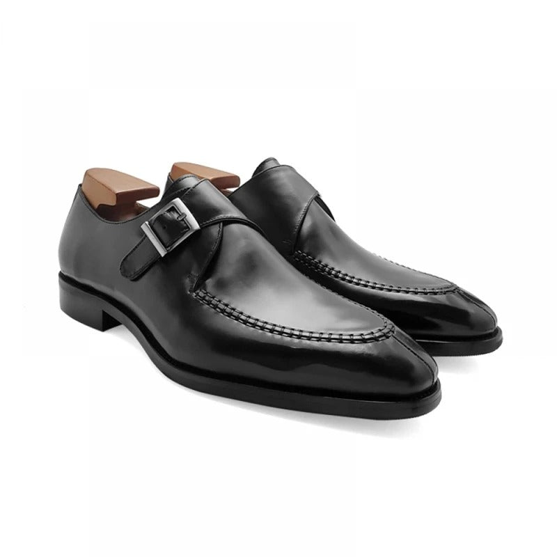 Handmade Calfskin Brass Buckle Monks