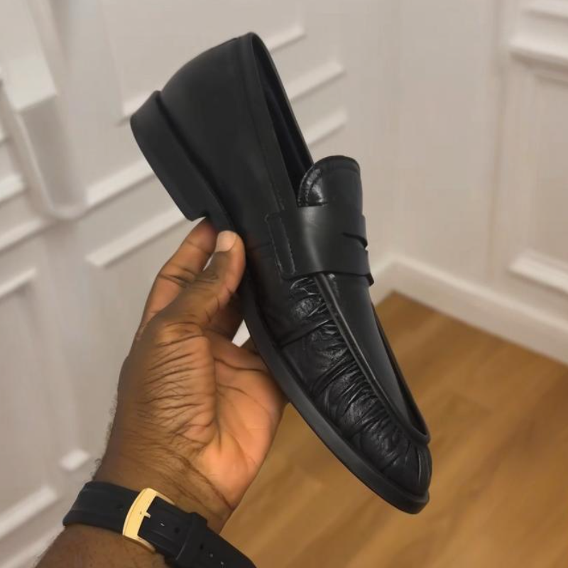 Men's Leather Black Comfort Loafers