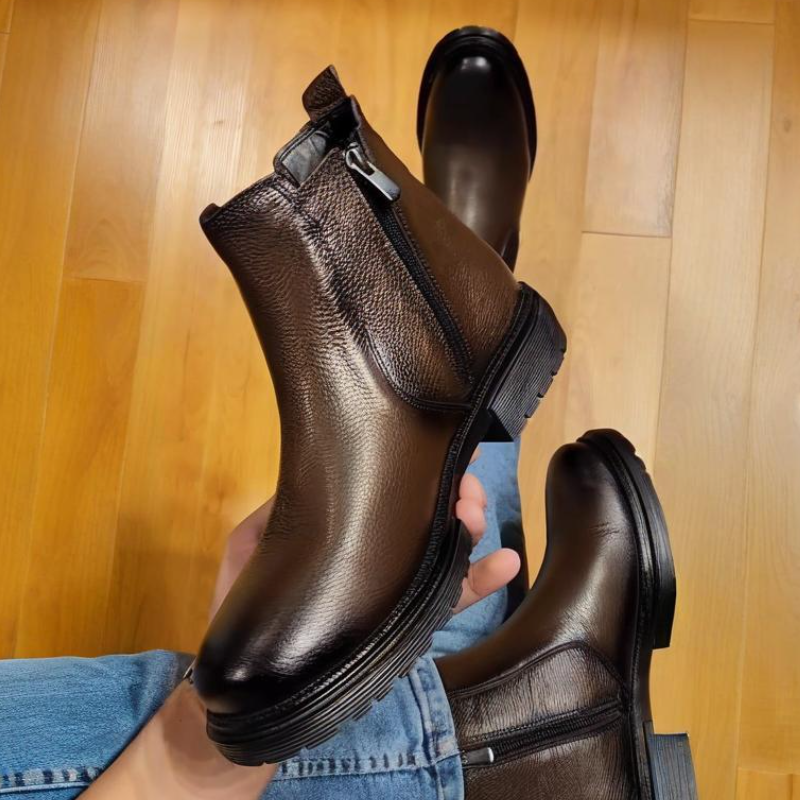 Side-Zip Fleece-Lined Brushed Chelsea Boots