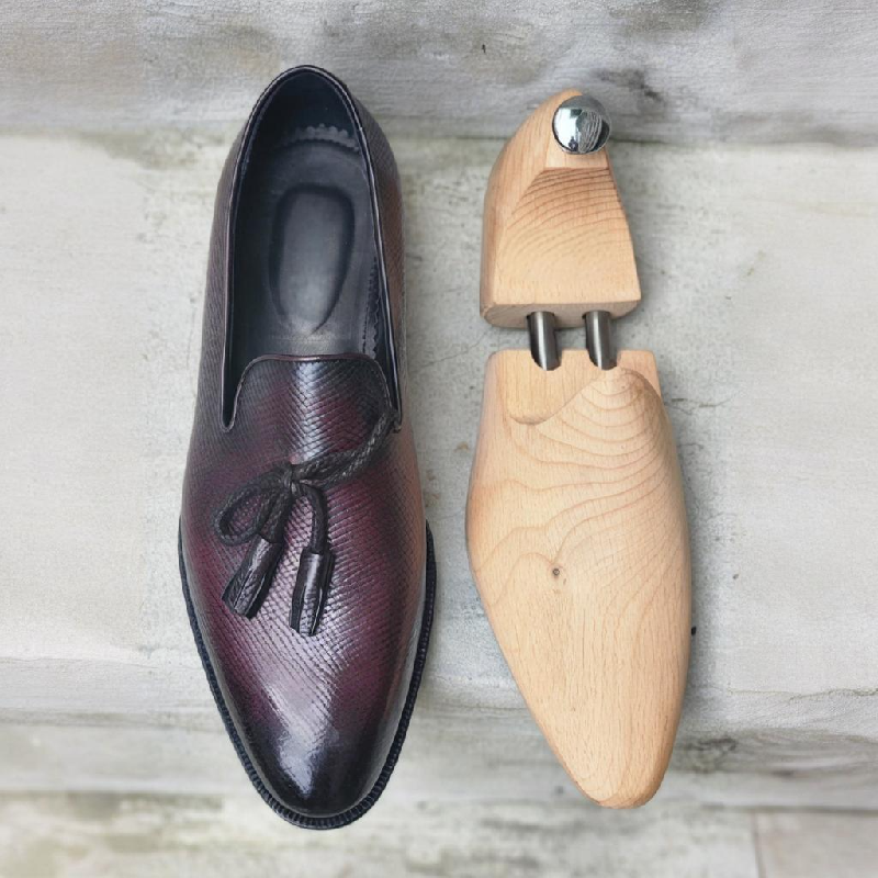 Burgundy Calfskin Loafers