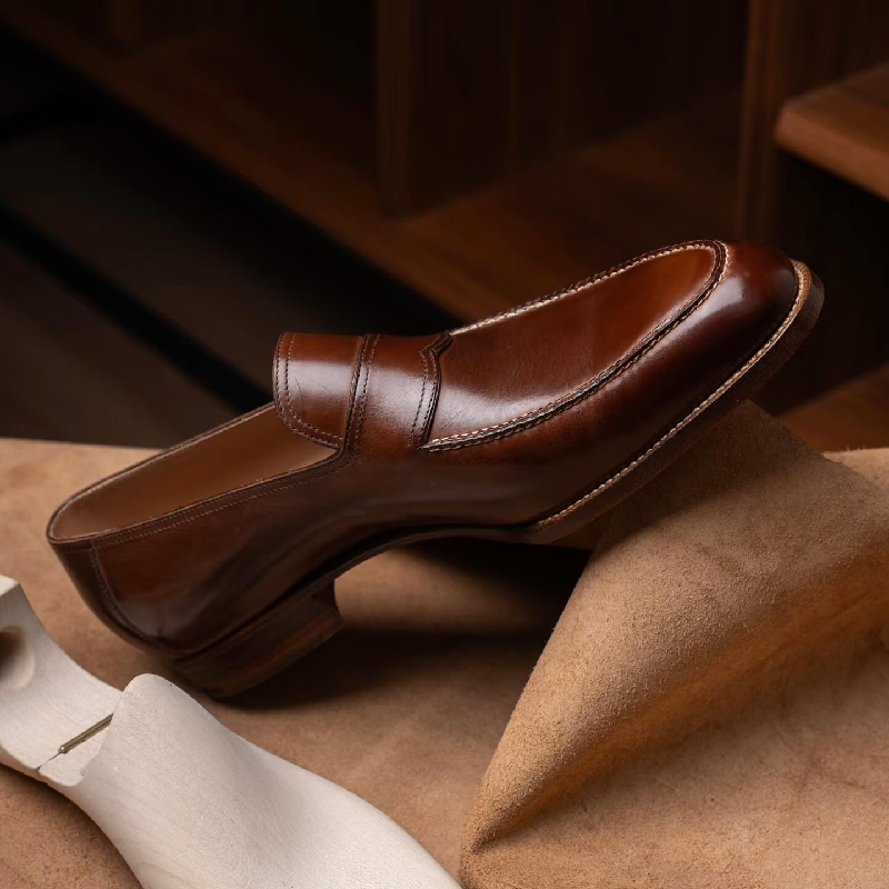 Handmade Calfskin Brown Loafers