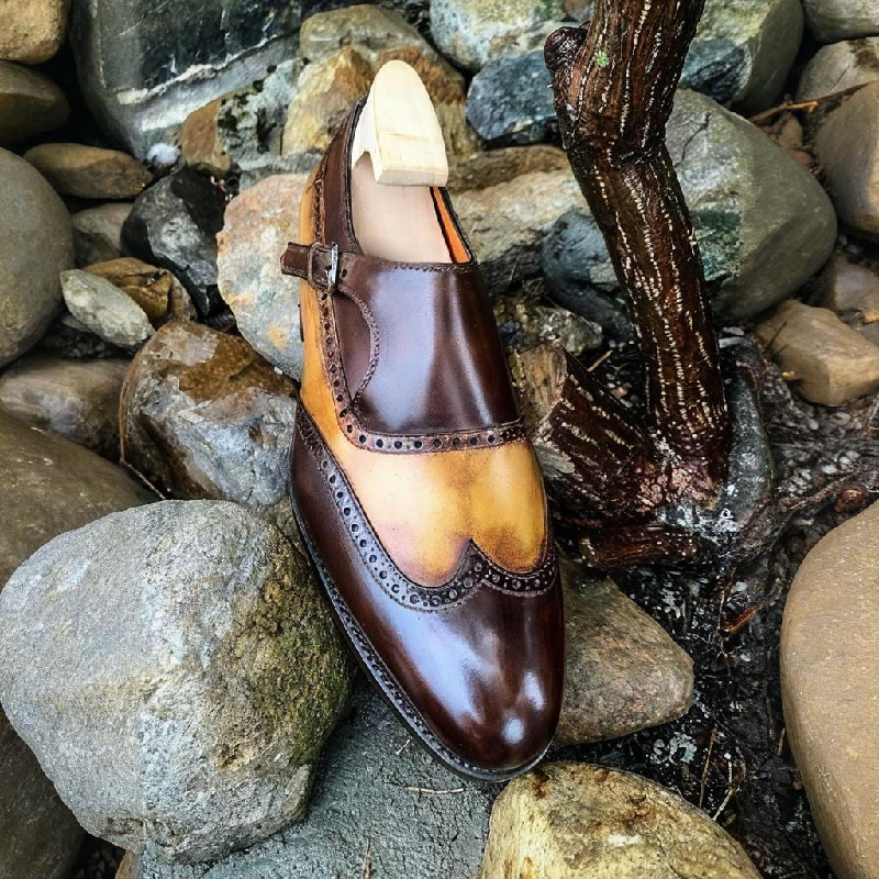 Handmade Men's Calfskin Formal Monk