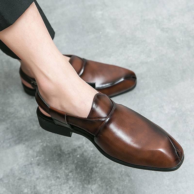 Summer new men's low-top casual fashion sandals breathable small leather shoes