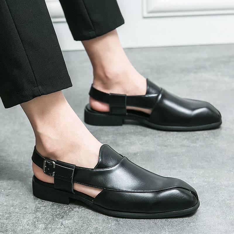 Summer new men's low-top casual fashion sandals breathable small leather shoes