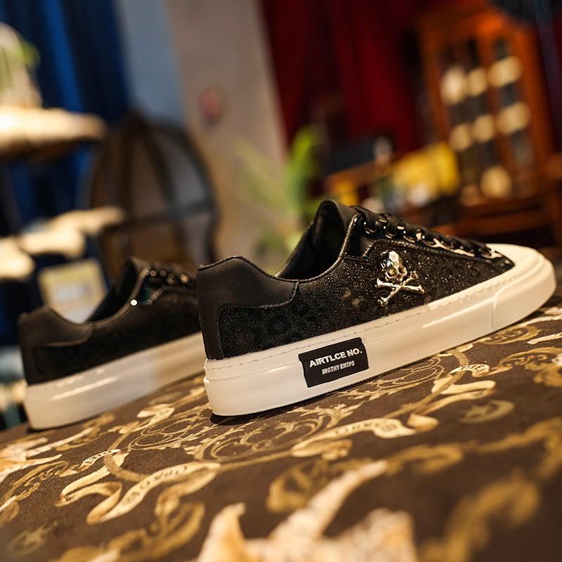 Summer all-match light luxury sneakers breathable skull low-top casual shoes
