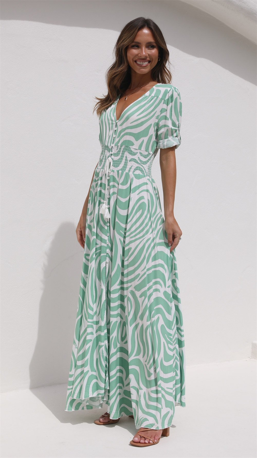 Maxi Dress - Matcha Print