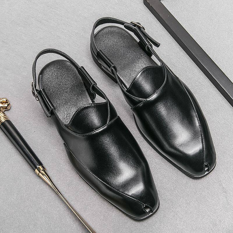 Summer new men's low-top casual fashion sandals breathable small leather shoes