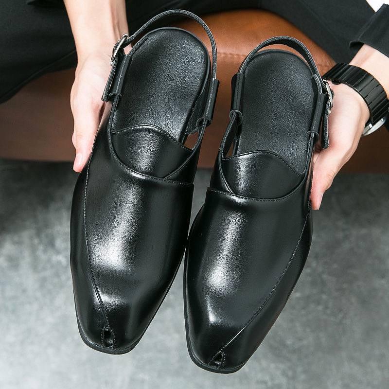 Summer new men's low-top casual fashion sandals breathable small leather shoes