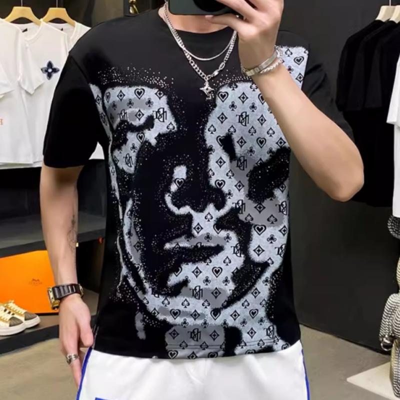 2024 new design short-sleeved T-shirt loose men's summer half-sleeve