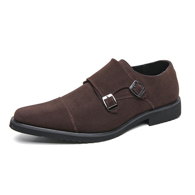 Frosted Double Buckle Formal Leather Shoes