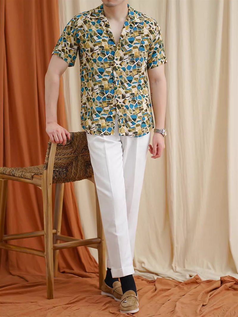 Summer elegant gentleman shirt refreshing and breathable