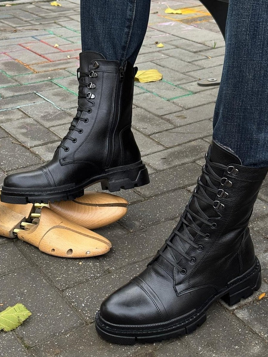 Wool Lined High Top Martin Boots