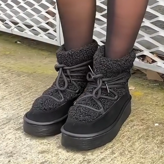 Lace-Up Fleece-Lined Warm Boots