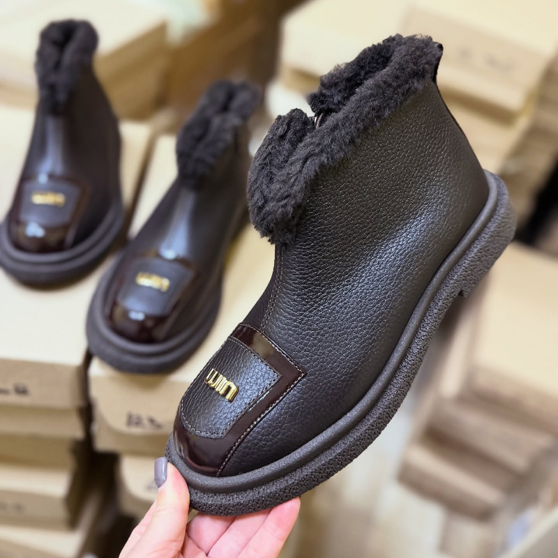 Women's Genuine Leather Zipper Boots