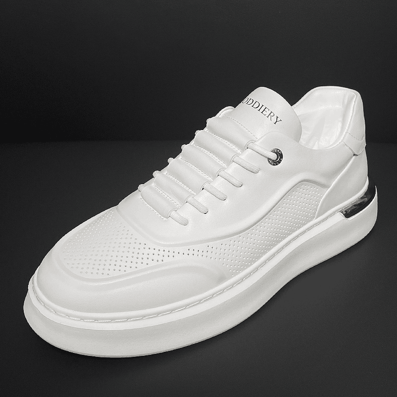 Breathable Genuine Leather Slip-On White Shoes