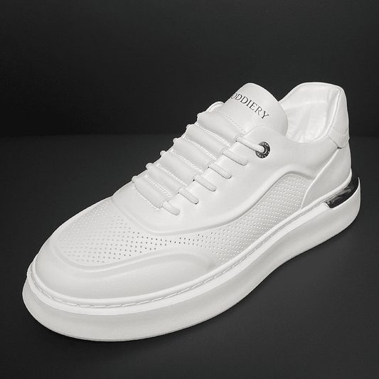 Breathable Genuine Leather Slip-On White Shoes