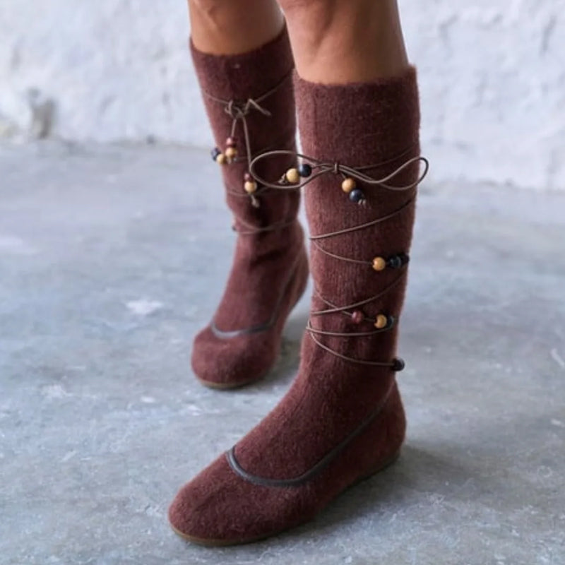 Fashion Flat Strap Boots