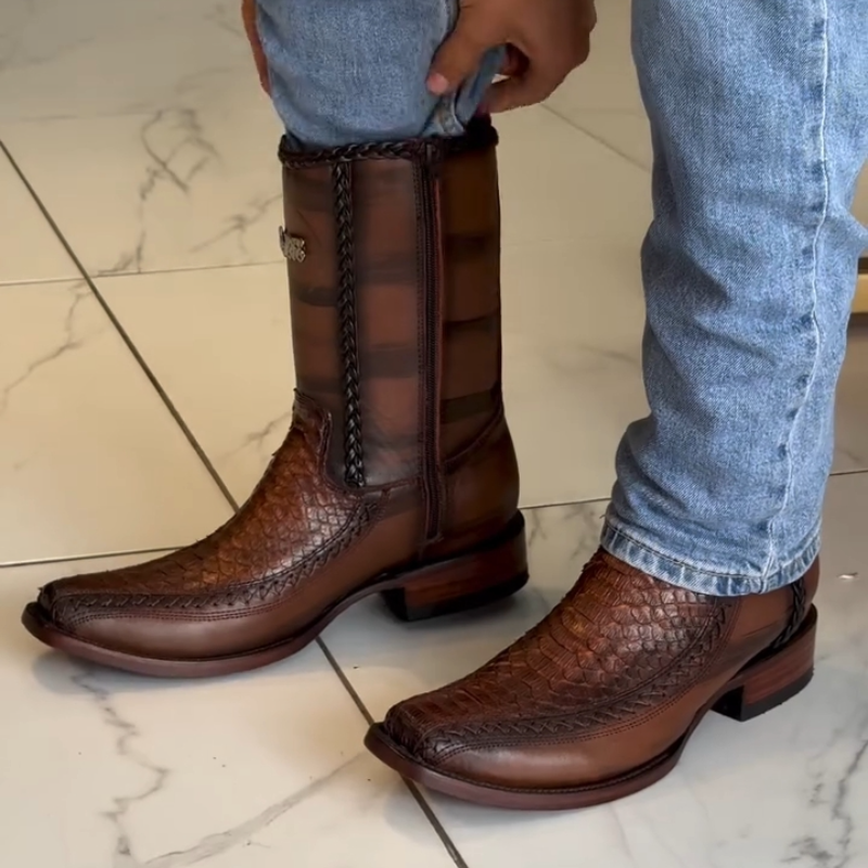 Classic Genuine Leather Western Cowboy Boots