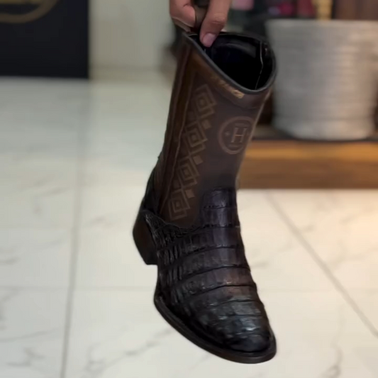 Crocodile Leather Classic Side-Zip Cowboy Boots