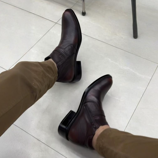 Hand-stitched Height-Increasing Zipper Boots