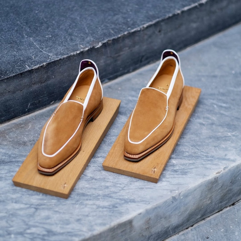 Brighton Loafers In Castor Color Suede Leather