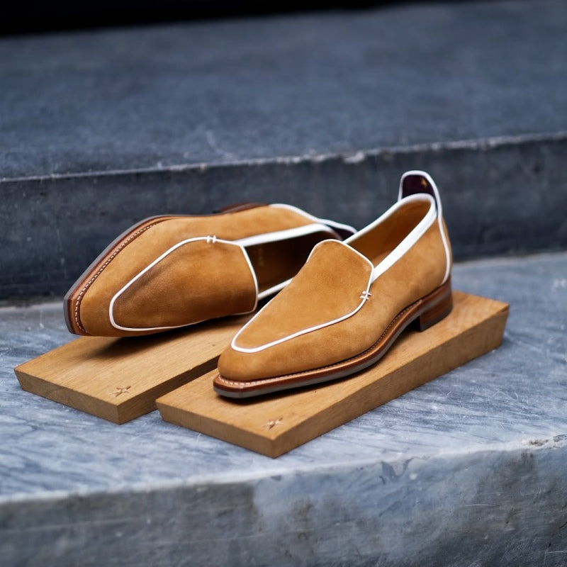 Brighton Loafers In Castor Color Suede Leather
