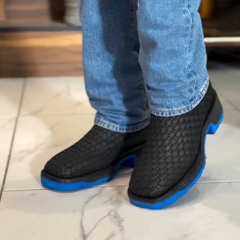 Genuine Leather Braided Western Ankle Boots