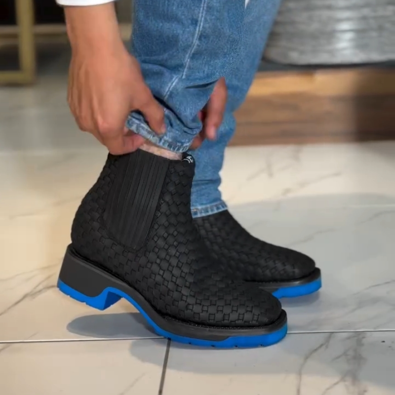 Genuine Leather Braided Western Ankle Boots