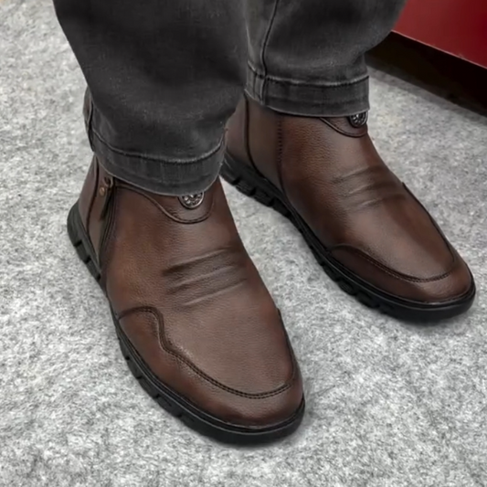 Men's Genuine Leather Side-Zip Boots