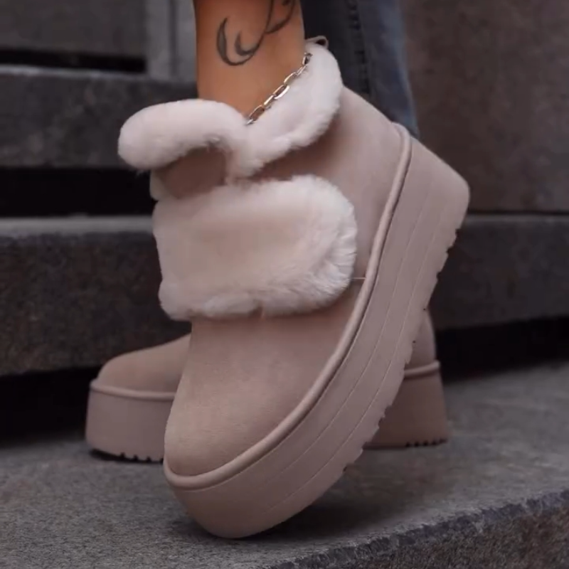 Velcro-Fastened Thick-Sole Fleece-Lined Shoes