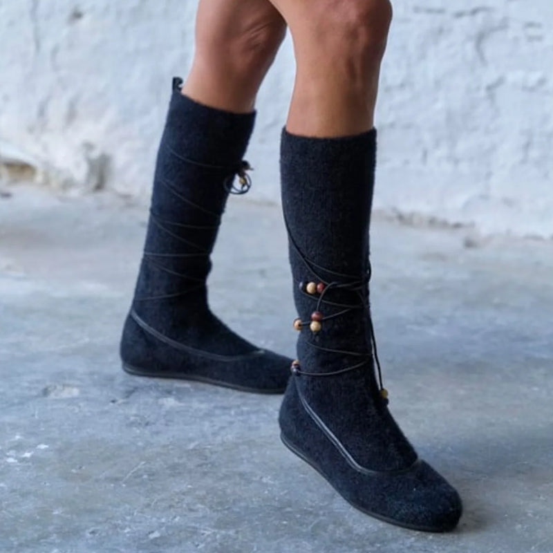 Fashion Flat Strap Boots