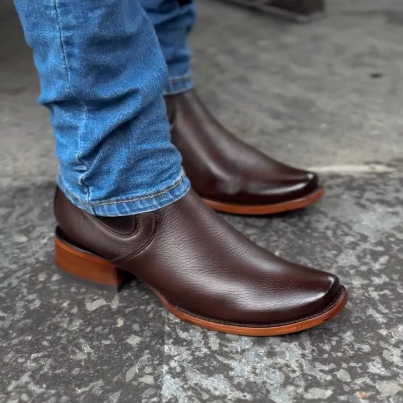 Classic Brown Leather Ankle Boots