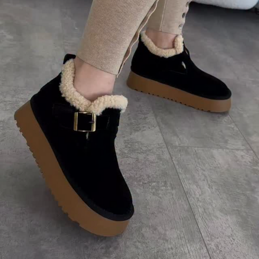 Women's Fleece-Lined Chunky-Heeled Boots