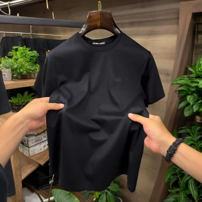 Men's Black Fashion Simple Short Sleeve