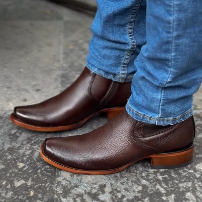Classic Brown Leather Ankle Boots