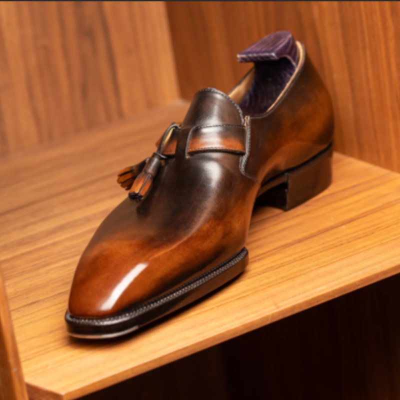 Handcrafted Classic Calfskin Monk Shoes