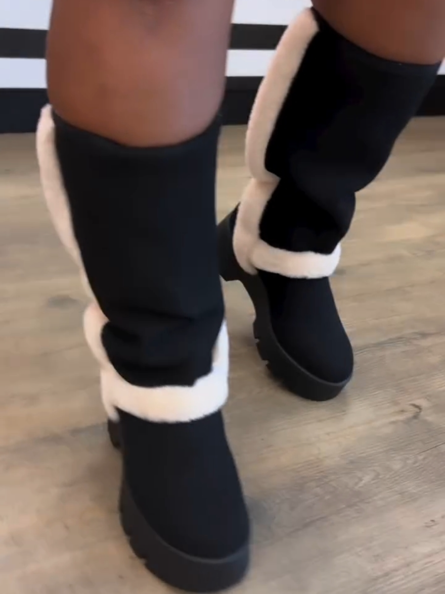 Women's Fashion Chunky Heeled Knee-High Boots