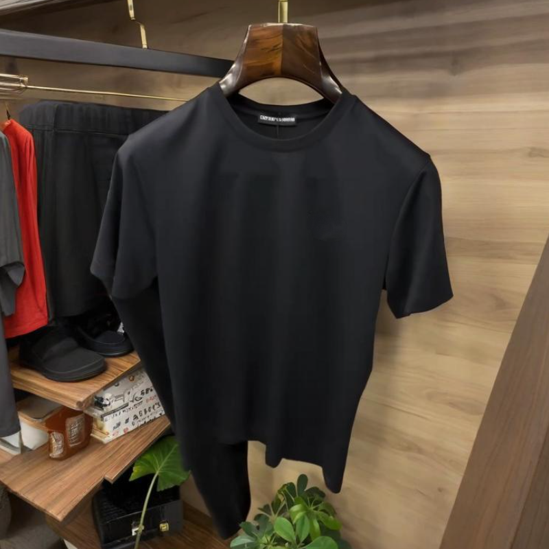 Men's Black Fashion Simple Short Sleeve