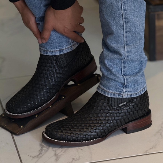 Side-Zip Crocodile Leather Cowboy Boots