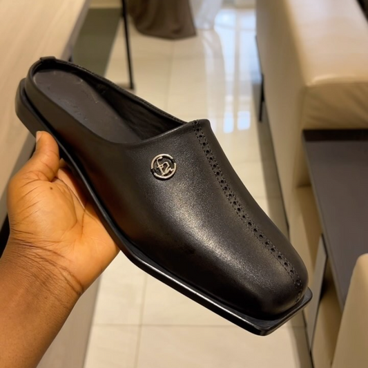 Handmade Calfskin Fashion Half Slippers